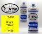 Preview: Toyota, Bright Yellow, T1429: 400ml Sprühdose + 400ml Klarlack - Set, von ATW Autoteile West.